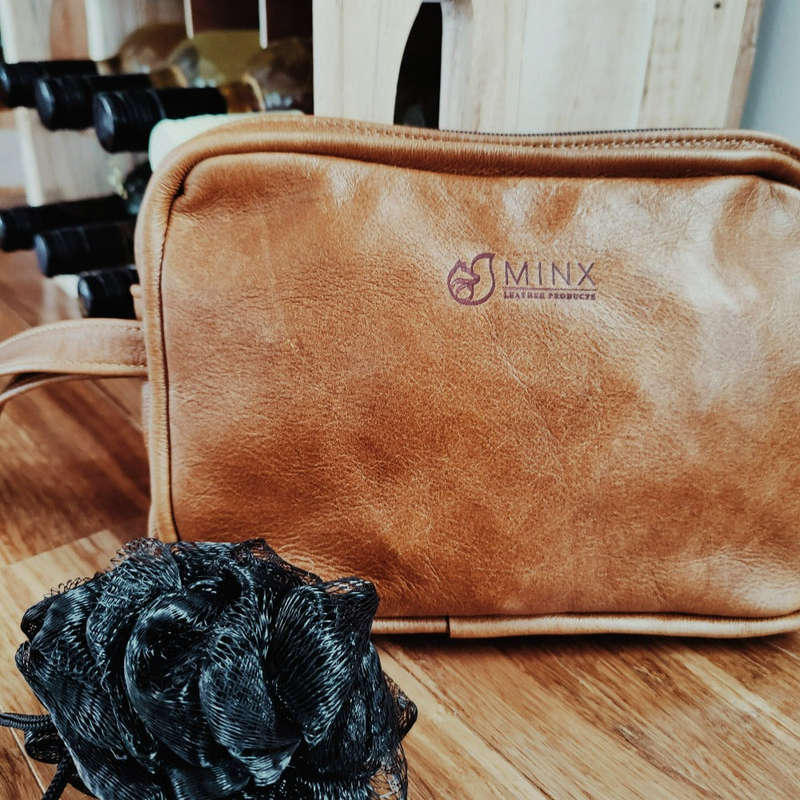 Dino Leather Toiletry Bag