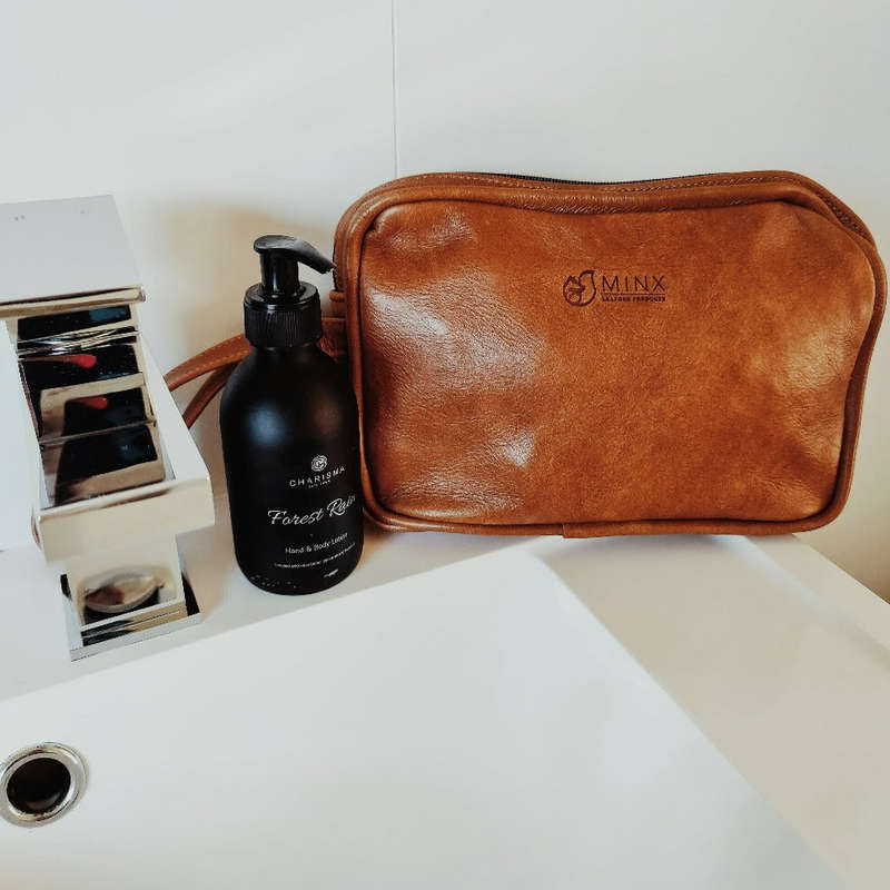 Dino Leather Toiletry Bag