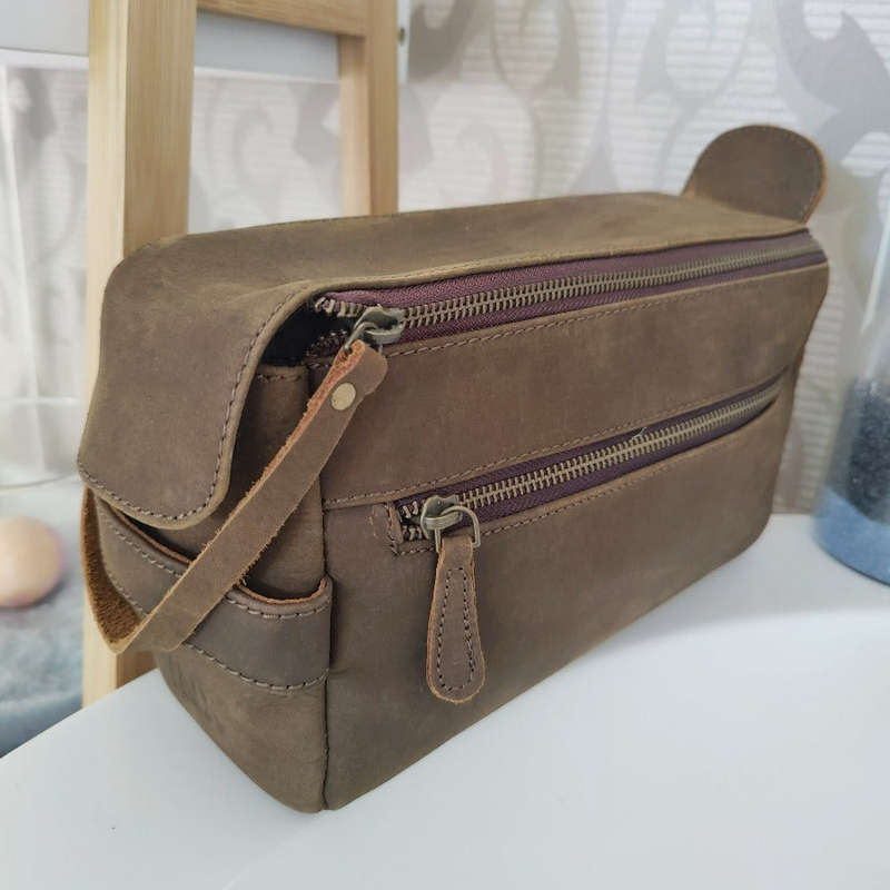 Toiletry Bag Buffalo Leather - Gift Set