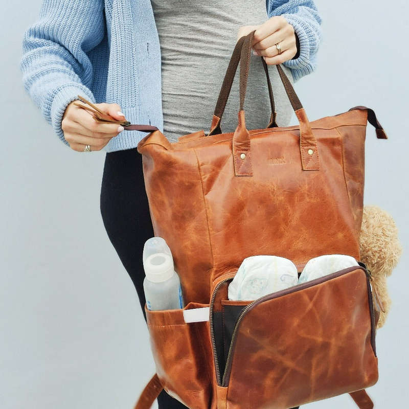 Amaliya Leather Nappy Bag