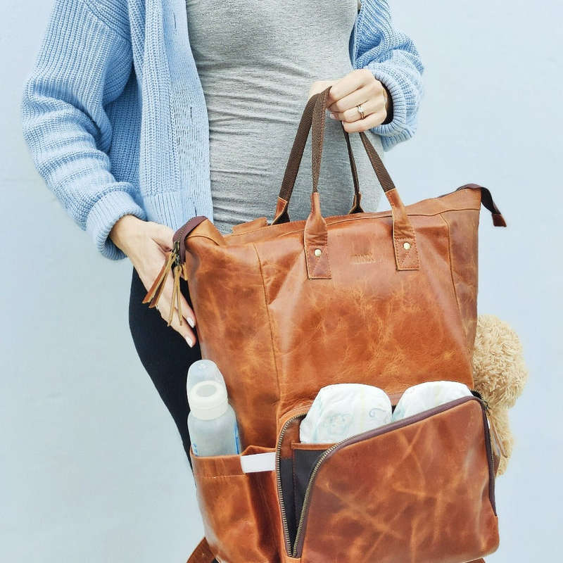 Amaliya Leather Nappy Bag
