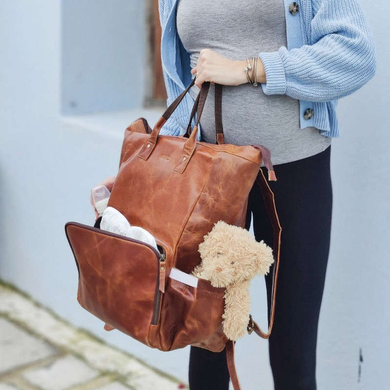Amaliya Leather Nappy Bag