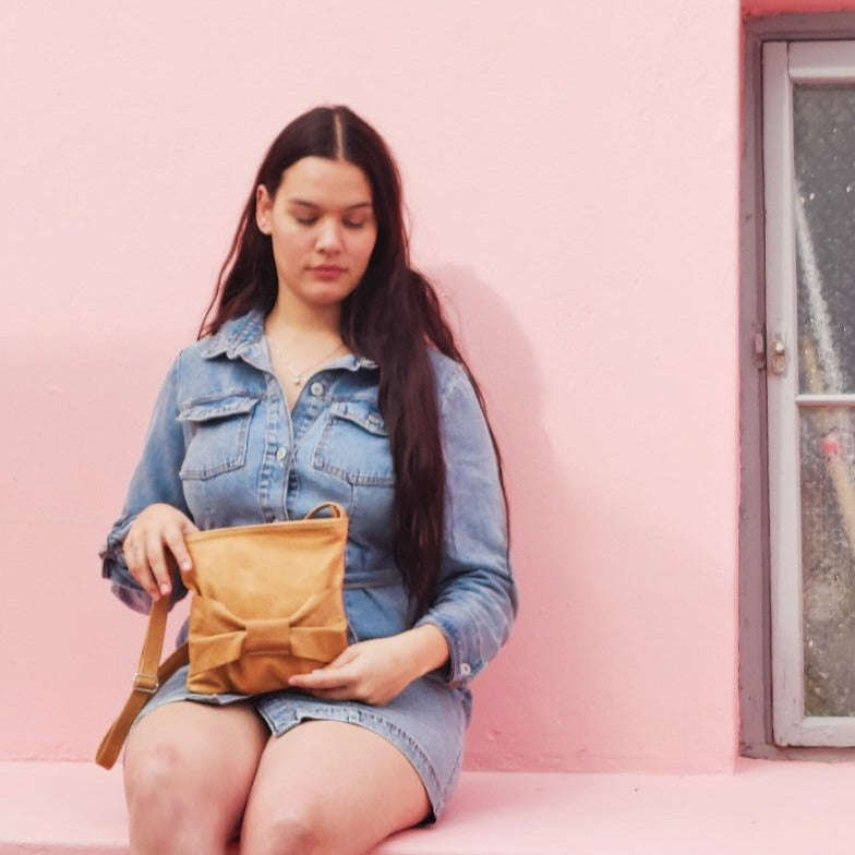 Bow Leather Sling Bag