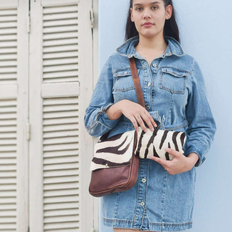 Zebra Handbag and Purse Combo