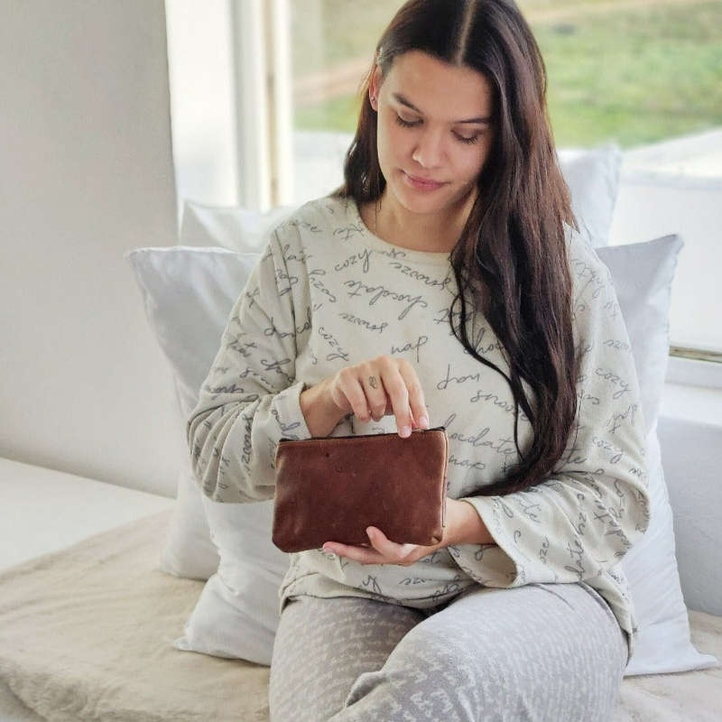 Leather Make up Bags