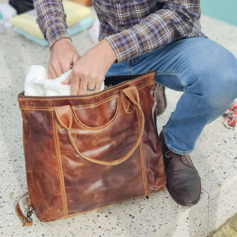 Hannah Leather Nappy Bag