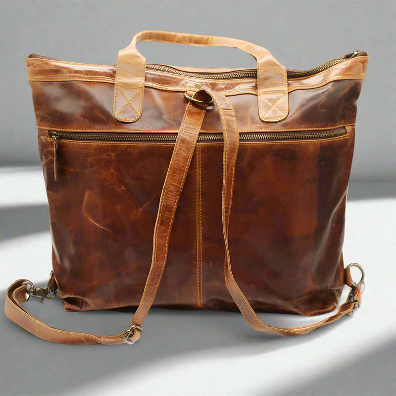 Hannah Leather Nappy Bag