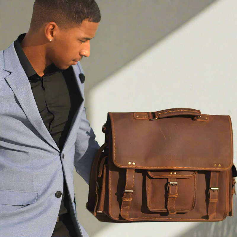 Milan Leather Laptop Bag