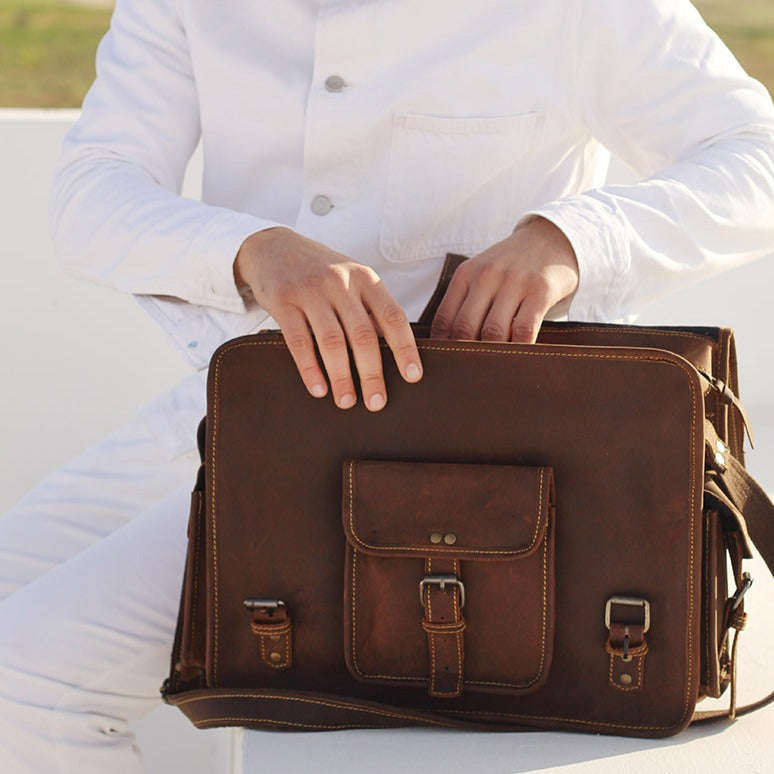 Milan Leather Laptop Bag
