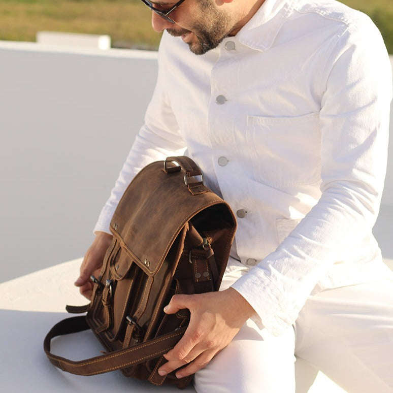 Milan Leather Laptop Bag