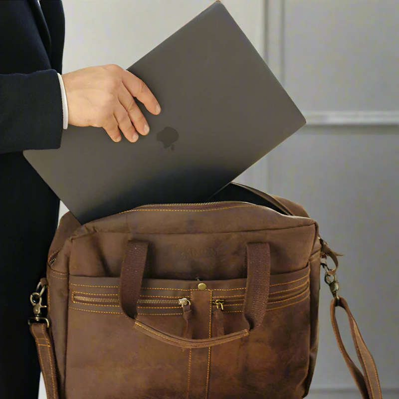 St Tropez Leather Laptop Bag