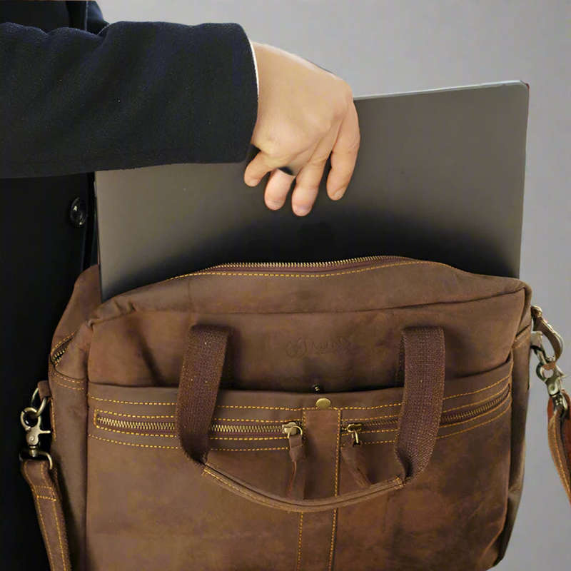 St Tropez Leather Laptop Bag
