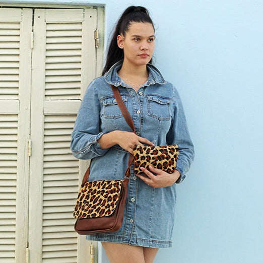 Leopard Handbag and Purse Combo
