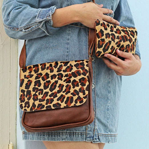 Leopard Handbag and Purse Combo