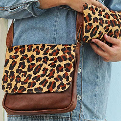 Leopard Handbag and Purse Combo