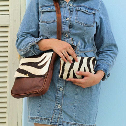 Zebra Handbag and Purse Combo