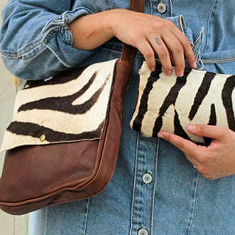 Zebra Handbag and Purse Combo