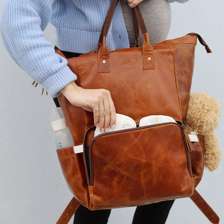 Amaliya Leather Nappy Bag