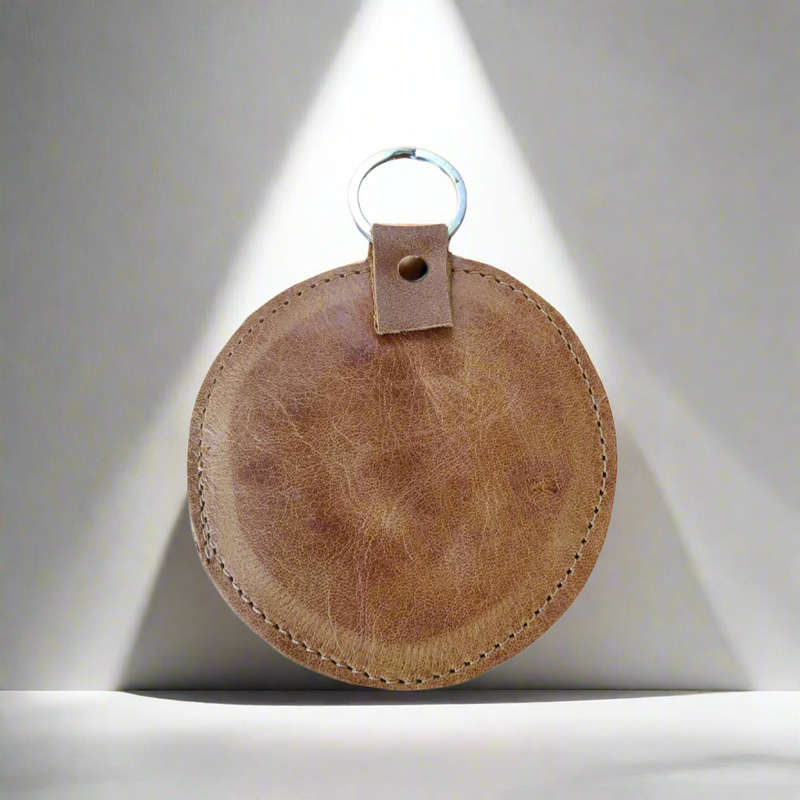 Round Leather Keyring