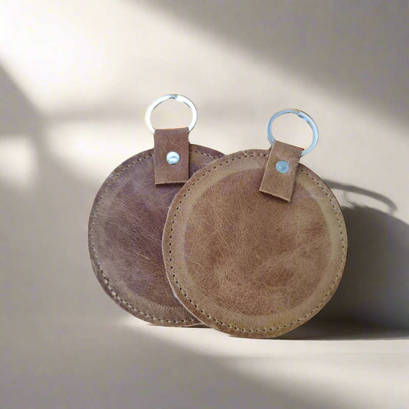 Round Leather Keyring