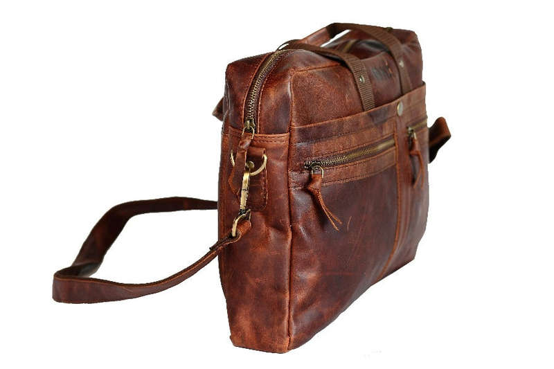 St Tropez Leather Laptop Bag