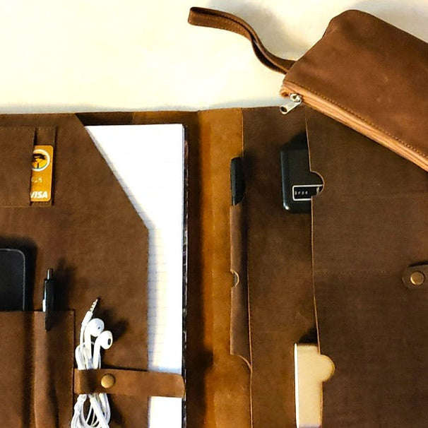Multifunctional Leather Business Folder