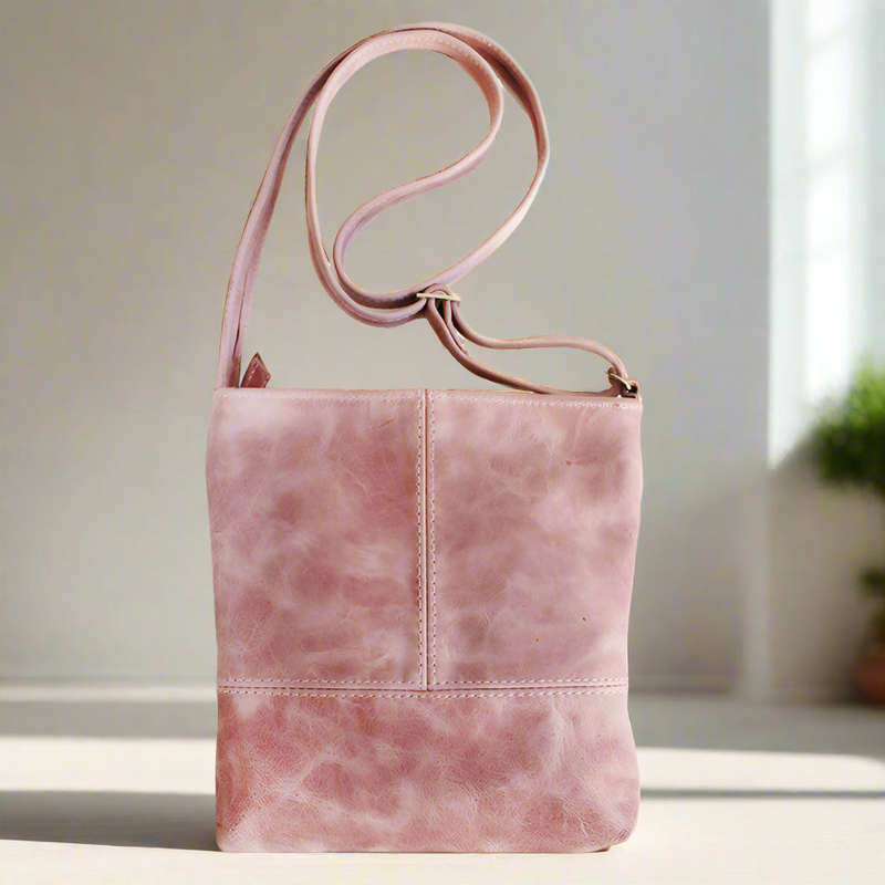 Pink Leather Sling Bag