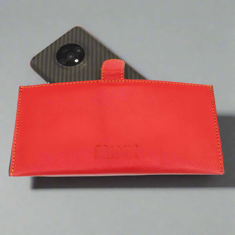 Sleek Red Leather Ladies Wallet