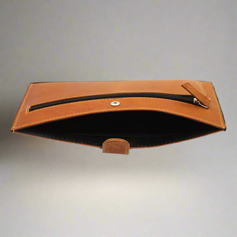 Sleek Tan Leather Ladies Wallet
