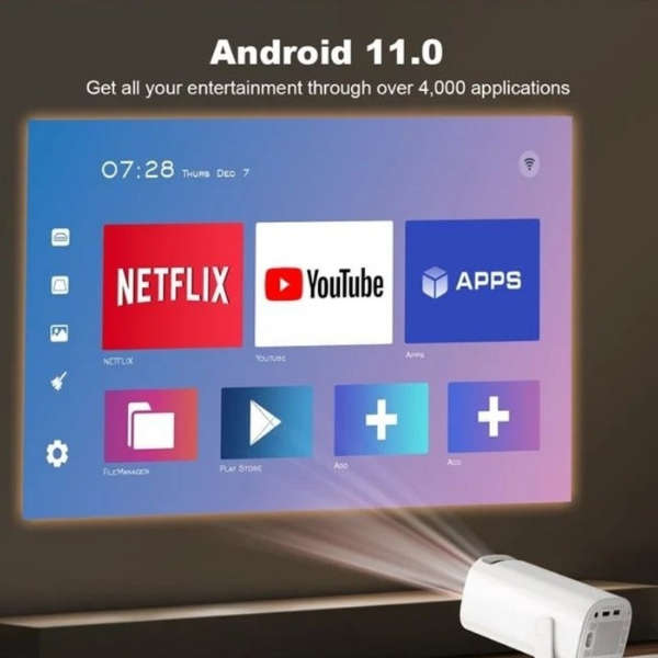 Portable WiFi Bluetooth Projector  4K Video Support