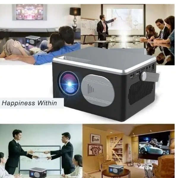 Compact Mini Projector - 3200 Lumens LED, HD 1080p Home Theater, Portable Outdoor Use with Built-...