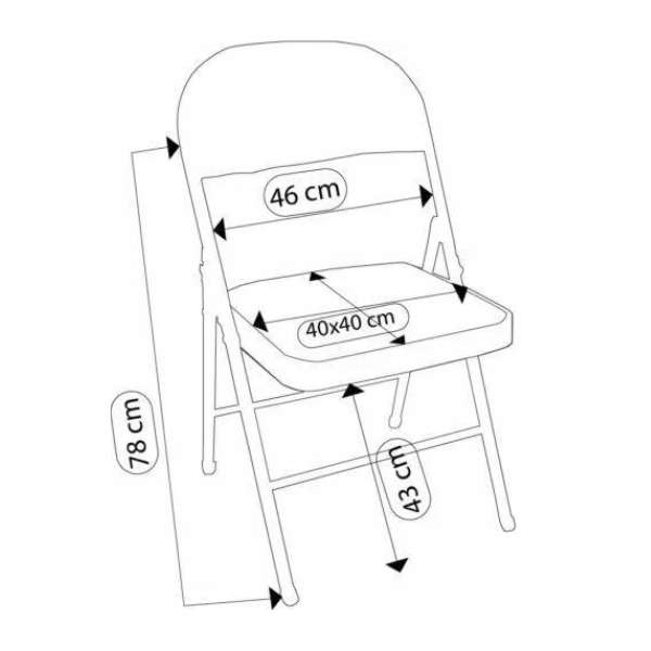 Foldable Metal Chair with Padded Seat - Portable and Comfortable