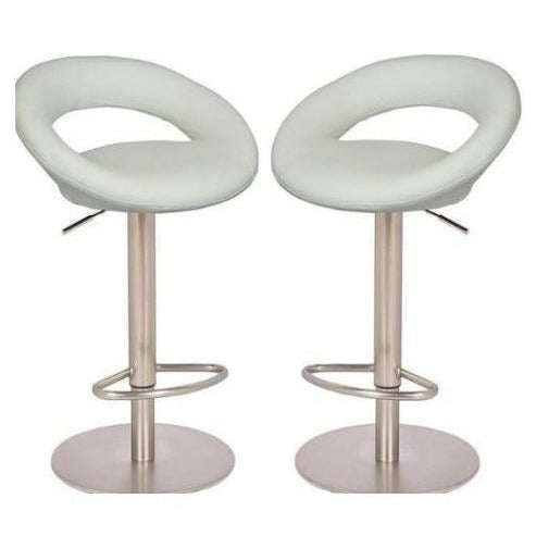Faux Leather Swivel Cut-out Bar Stool - Set of 2. Available in Black , Brown , Red or White