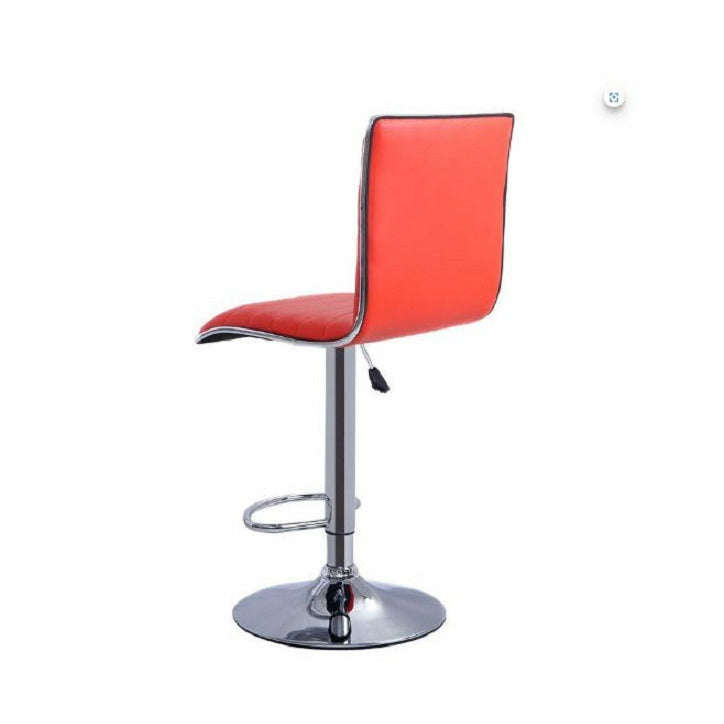 Elegant Red high-back barstools with swivel and footrest - Set of 2