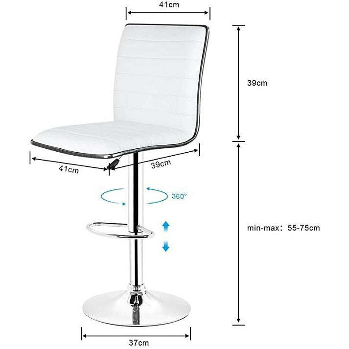Elegant High-Back Barstools With Swivel And Footrest- Available in various colours