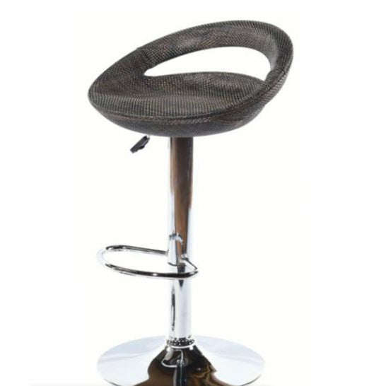 Bamboo height adjustable cutout barstool. Available in Beige or Brown