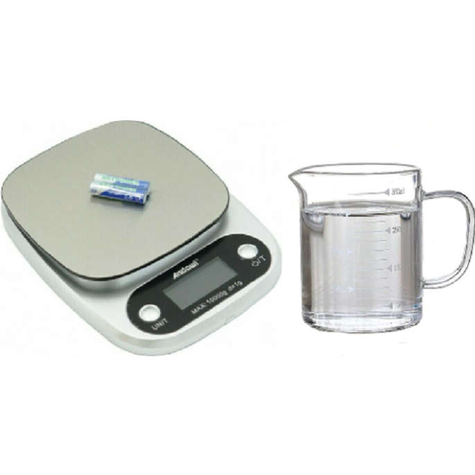 Digital Scale and Borosilicate Measuring Jug (350ml) Combo