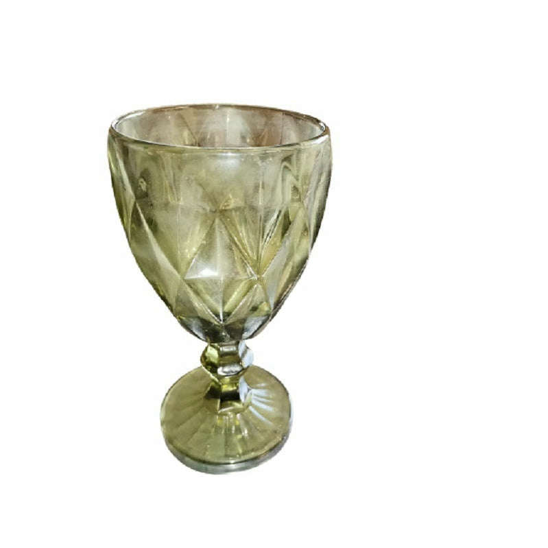 Green Coloured Crystal Wine glasses - set of 6