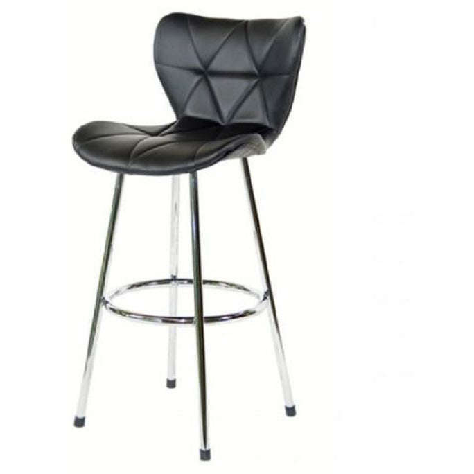 Tu2 Dimond padded Faux Leather Bar stool / Counter Stool - set of 2 - Black