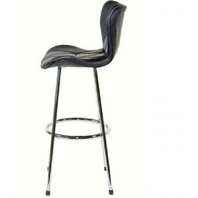 Tu2 Dimond padded Faux Leather Bar stool / Counter Stool - set of 2 - Black