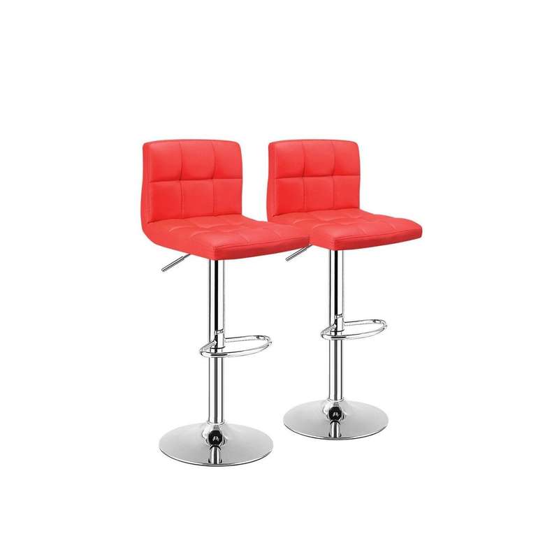 Kitchen Counter BarStools  Set of 2- Red, with swivel and height adjustment.