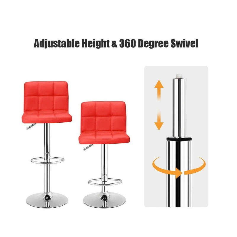 Kitchen Counter BarStools  Set of 2- Red, with swivel and height adjustment.