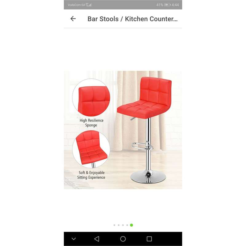 Kitchen Counter BarStools  Set of 2- Red, with swivel and height adjustment.