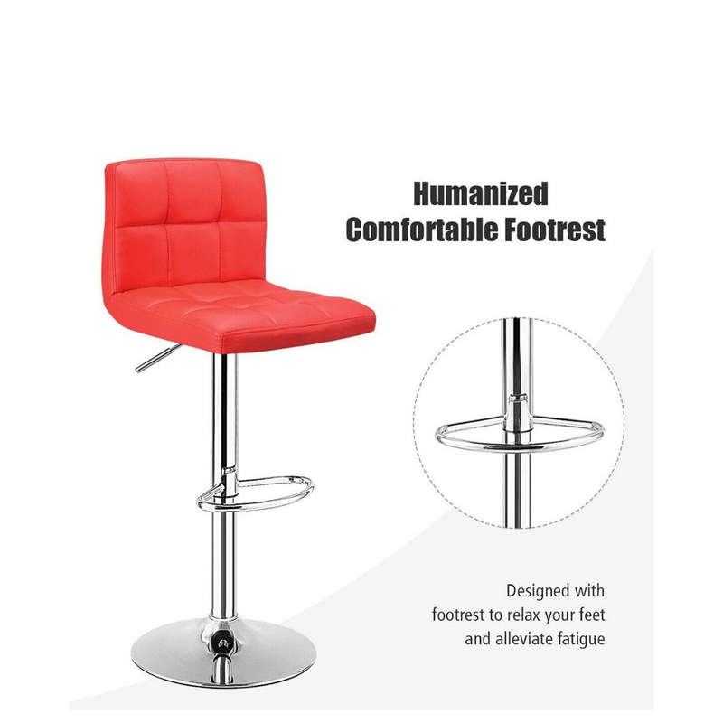 Kitchen Counter BarStools  Set of 2- Red, with swivel and height adjustment.