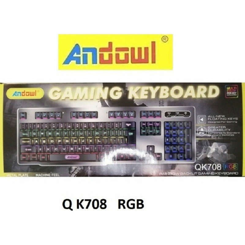 Wired rainbow backlit gaming keyboard