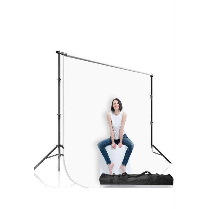 3m Adjustable Aluminium Backdrop Stand For Photos & Videos With Carry Bag