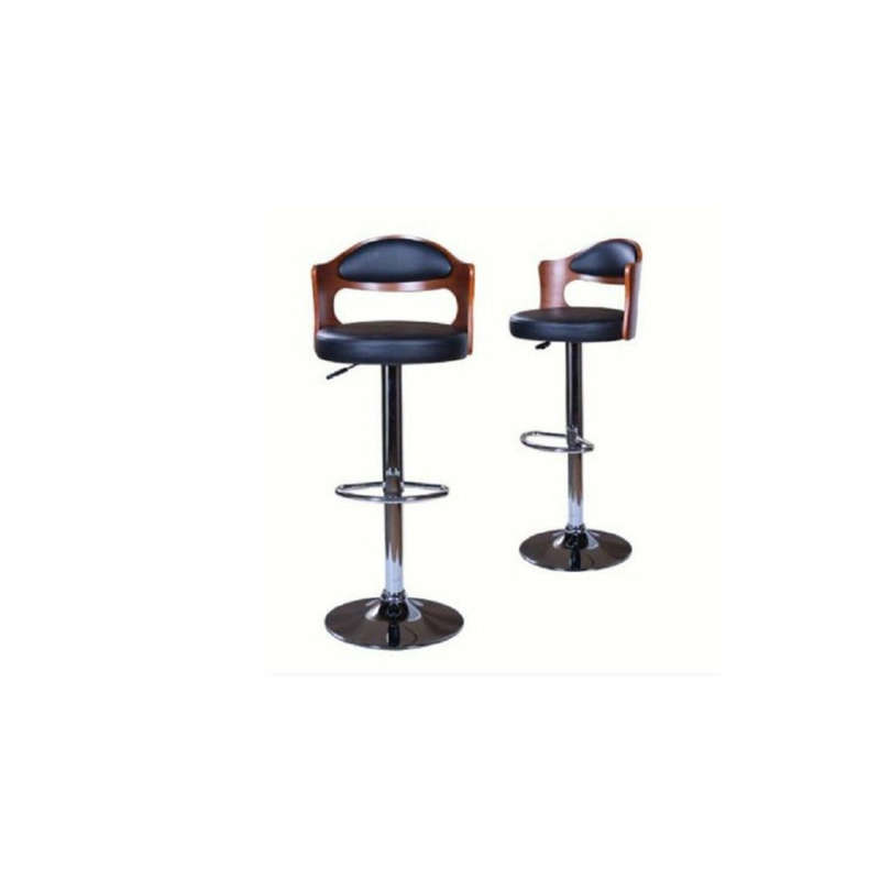 BG Contemporary design Wooden and Leather Bar stool - set of 2