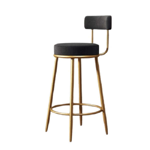 Coco French Style high bar chairs - Suede and Gold Metal