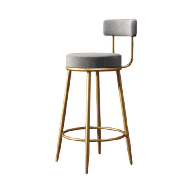 Coco French Style high bar chairs - Suede and Gold Metal