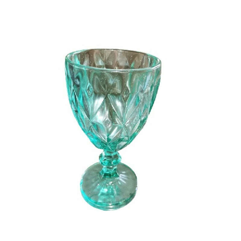 Teal Crystal Wine and Champagne glasses - set of 6